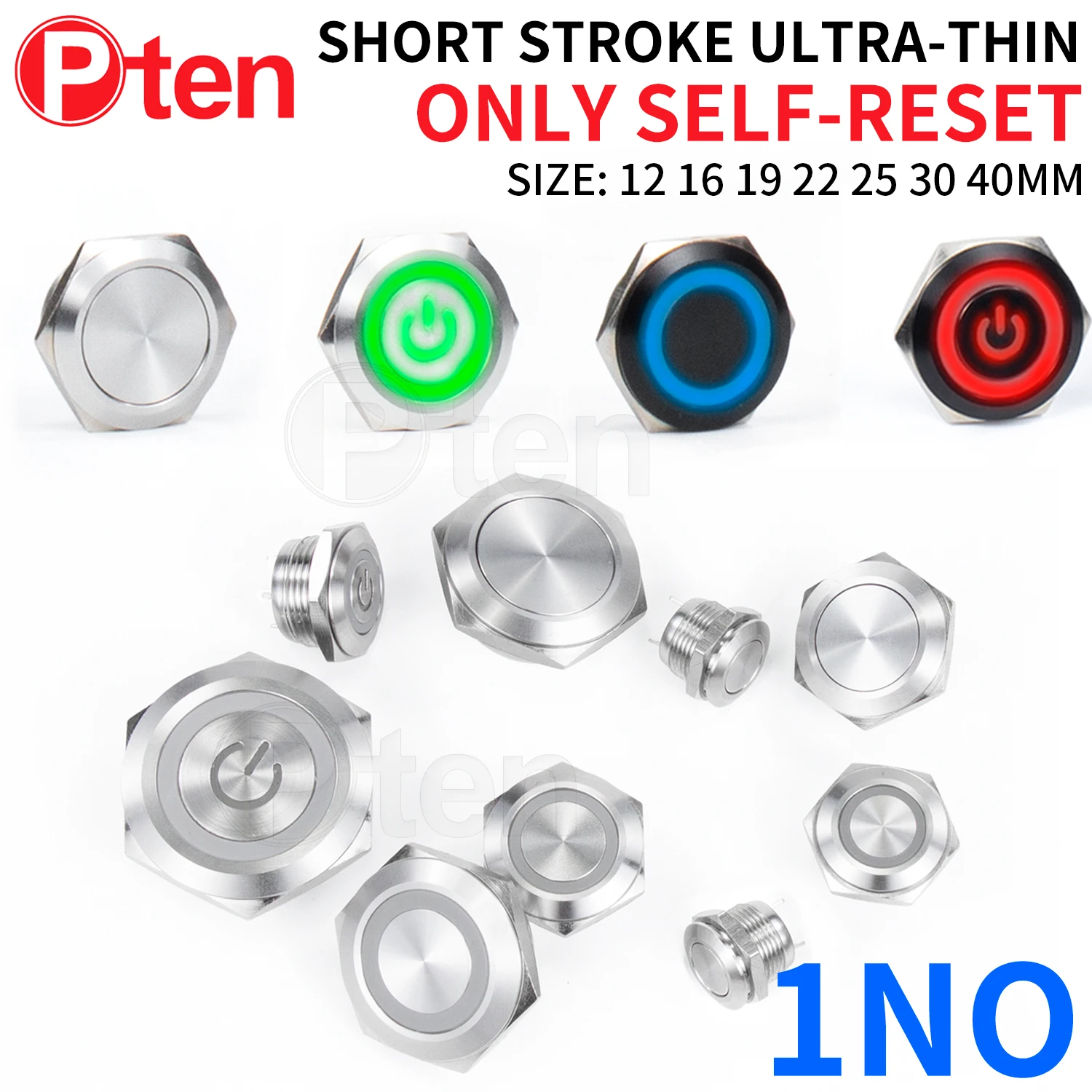 12/16/19/22/25/30 мм короткий ход миниатюрный водонепроницаемый металлический