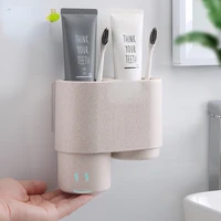 wall mount toothbrush holder tooth cup toothpaste toothbrush rack bathroom accessories mouthwash cup set for couples