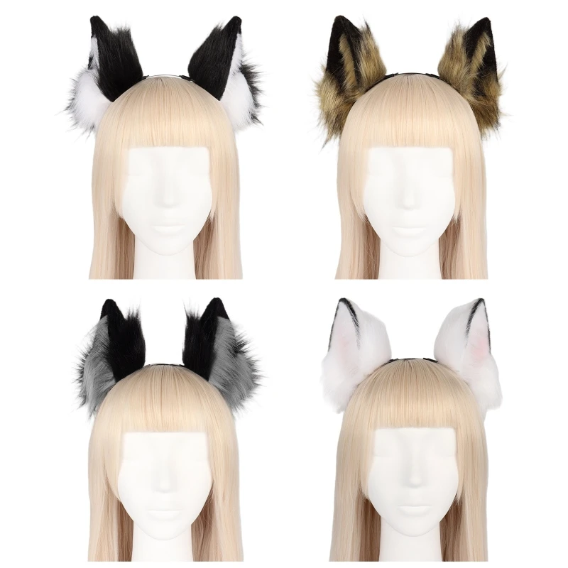 

Punk Hair Tiara Students Live Broadcast Hairband Wolf Ears Hairhoop Multi Color