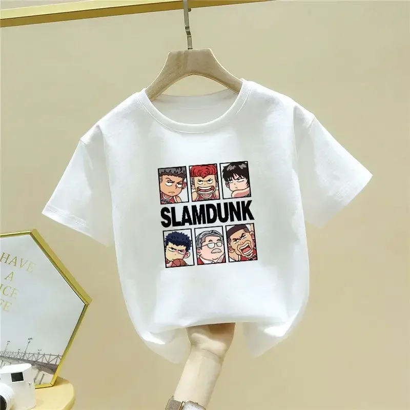 Детская Хлопковая Футболка С Принтом SLAM DUNK Унисекс Короткими Рукавами