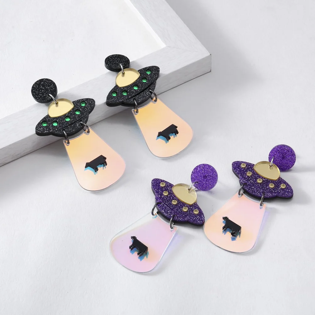 Модные серьги-капли креативные серьги в форме НЛО для девочек преувеличенные