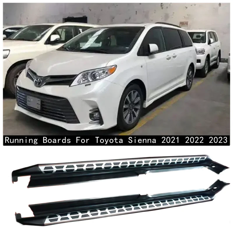 

Fits For Toyota Sienna 2021 2022 2023 High Quality Aluminum Alloy + ABS Running Boards Side Step Bar Pedals