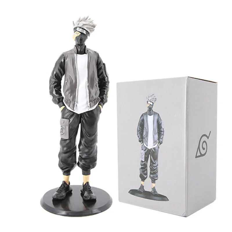 

Naruto Tide Brand Set Tide Clothes Kakashi Figure Boxed Standing Kakashi Model Decoration Desktop Doll