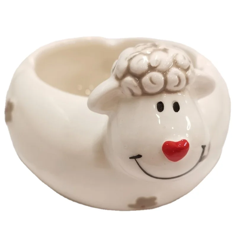 

Creative ceramic ashtray, retro personality and kindness, sheep and zodiac animal ashtray, storage and savings animal decoration