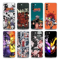 naruto sasuke kakashi sakura anime clear phone case for samsung s9 s10 4g s10e s20 s21 plus ultra fe m51 m31 s m21 soft silicone