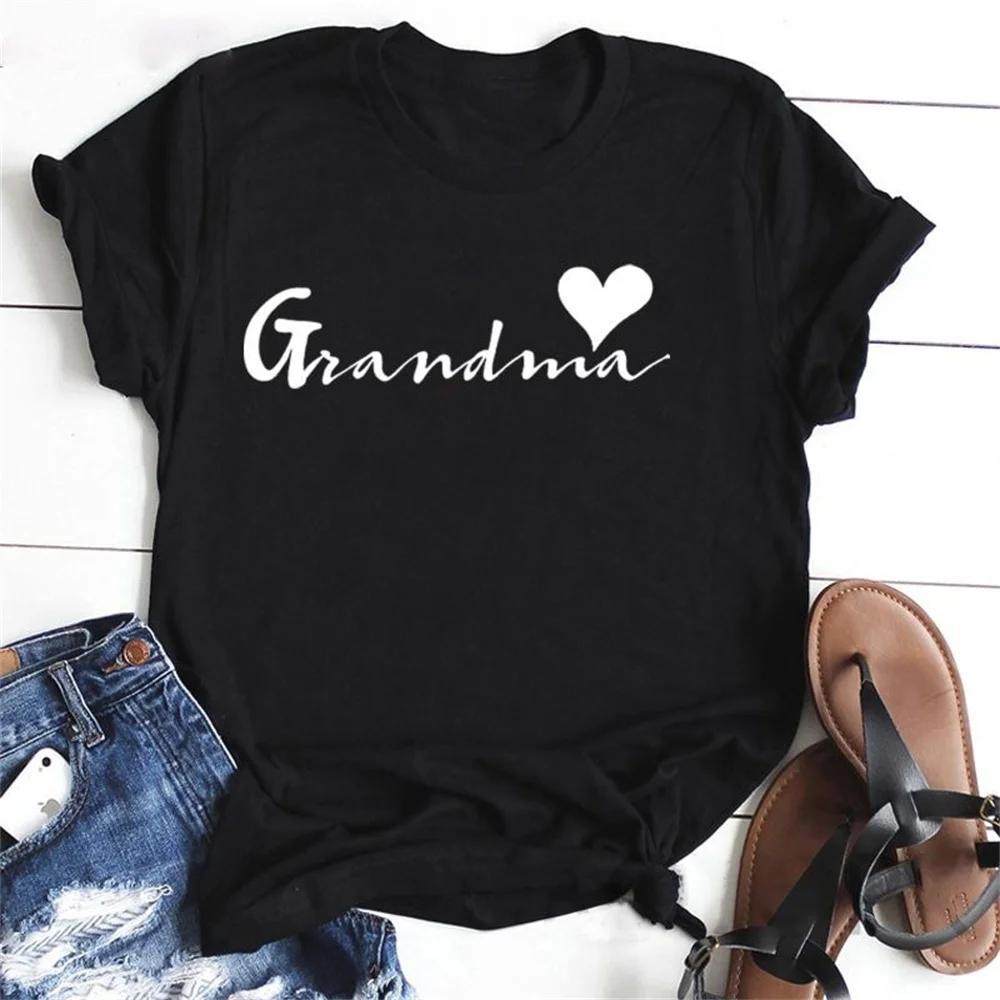 

New T-Shirt Top Love Print crew neck short sleeve top loose large 42
