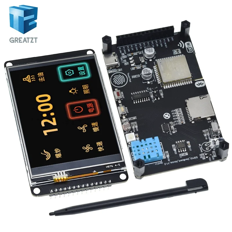 Макетная плата ESP32 с CH340 3 2-дюймовым мультисенсорным ЖК-экраном 240x320 встроенным