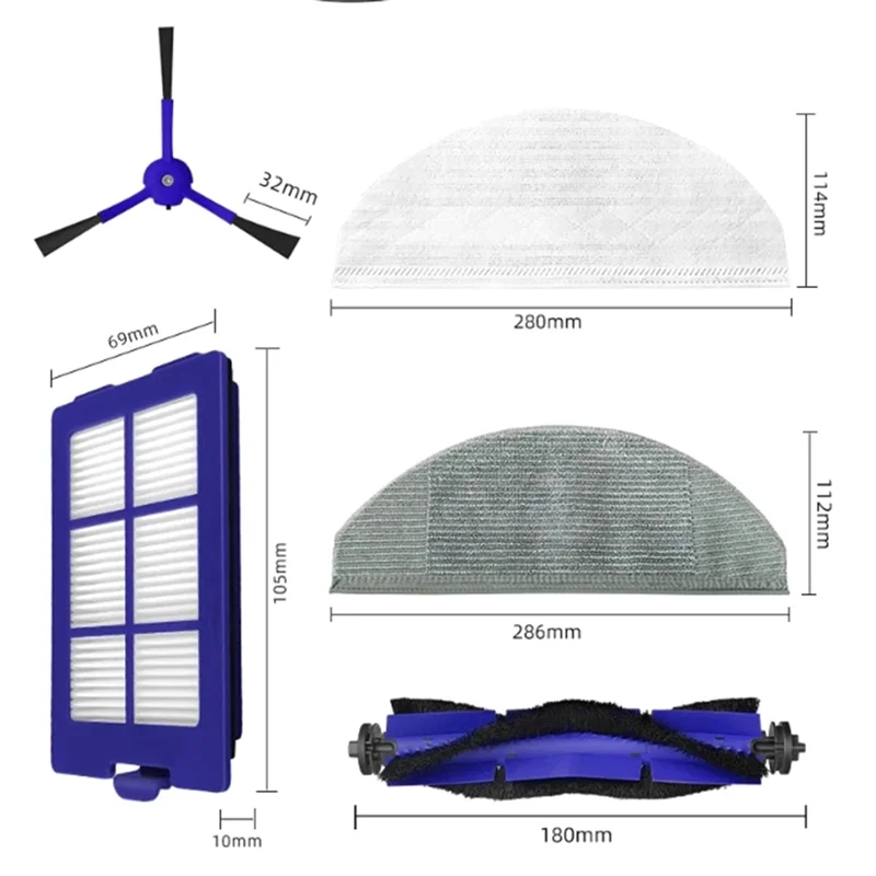 

18Pcs Replacement Spare Parts Kit for Eufy RoboVac X8 Hybrid Robot Vacuum Cleaner Main Side Brush Hepa Filter Mop Cloth