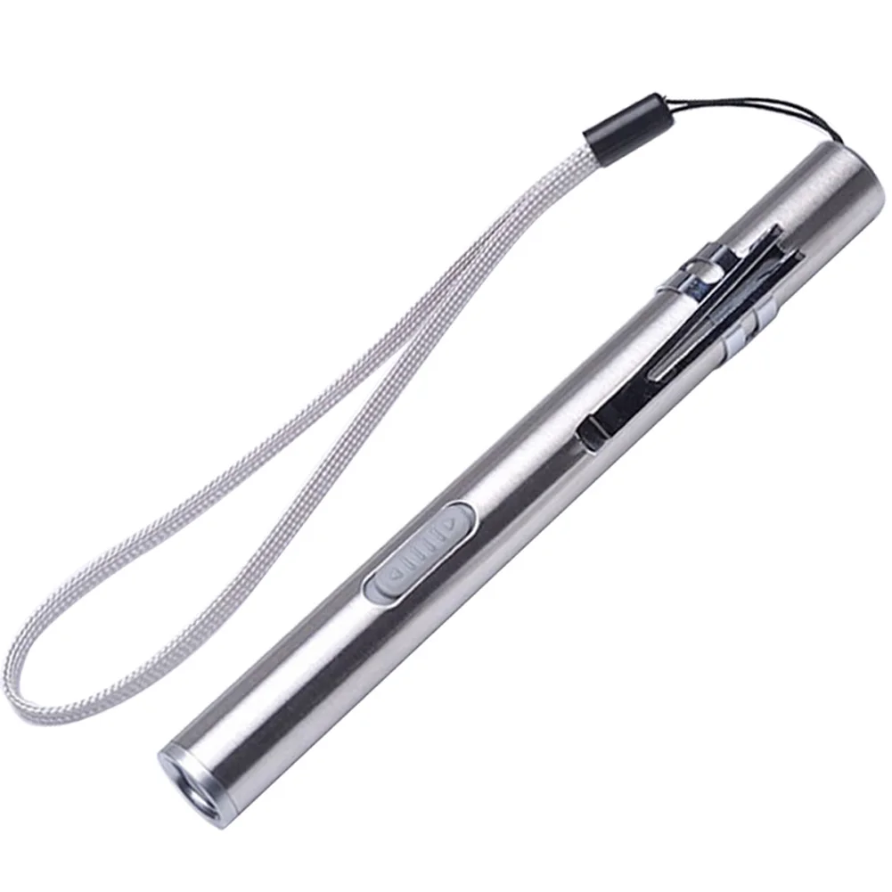 

Led Interface Handy Double Bead Mini Portable Lighting USB Charging Pen Stainless Steel Lamp Training Tools Electric Torch
