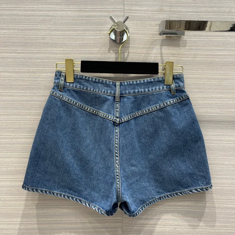 

Шорты женские джинсовые прямые с завышенной талией, 2022