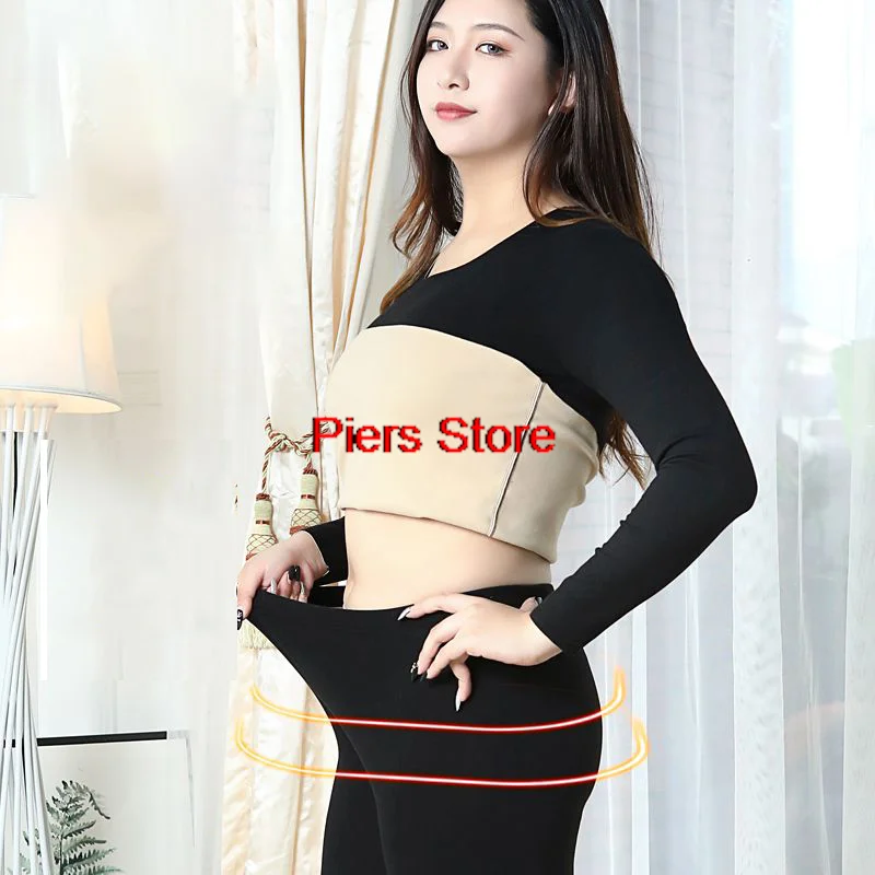 

Женское термобелье, Мужская зимняя одежда, бесшовное плотное Двухслойное теплое белье, комплект женской термоодежды из 2 предметов