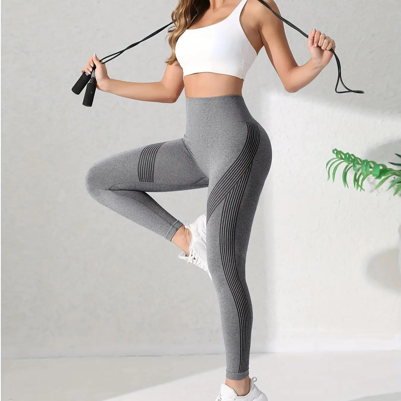 Бесшовные Женские Штаны Для Йоги С Высокой Талией