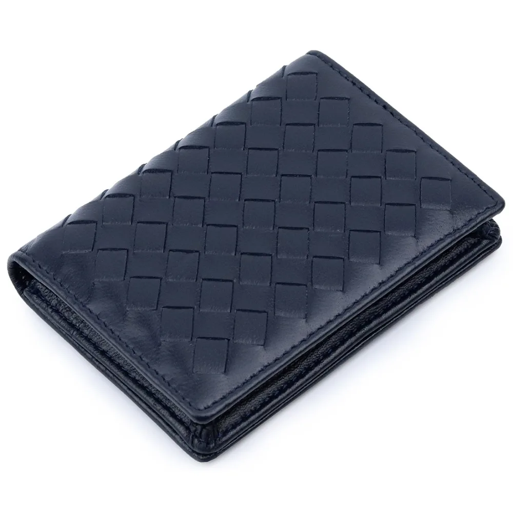 Xiaomi Luxurious Hand Made Soft Sheep Skin Knitting Card Wallet Genuine Leather Hot Brand Business Card Holders Unisex Card Case