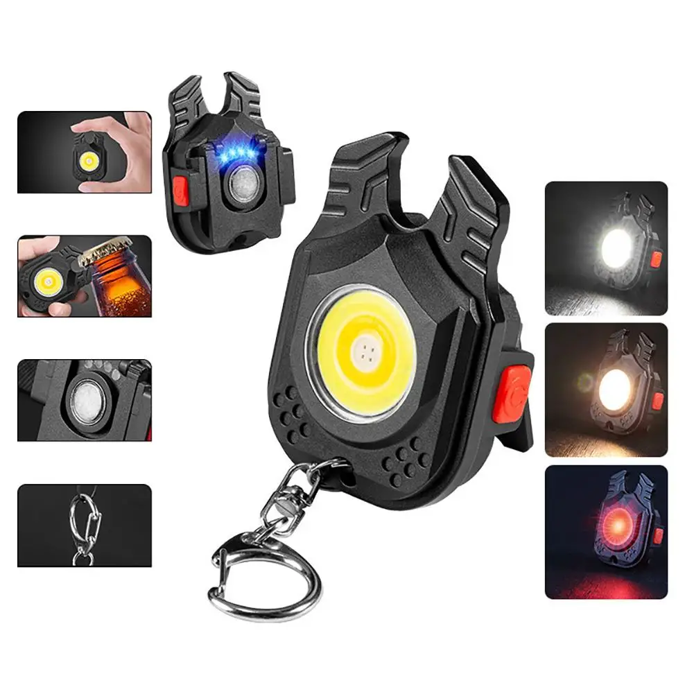 

Mini Led Keychain Light Multi-purpose Ultra-light Portable High Brightness Flashlight With Magnet For Camping Fishing Picnics