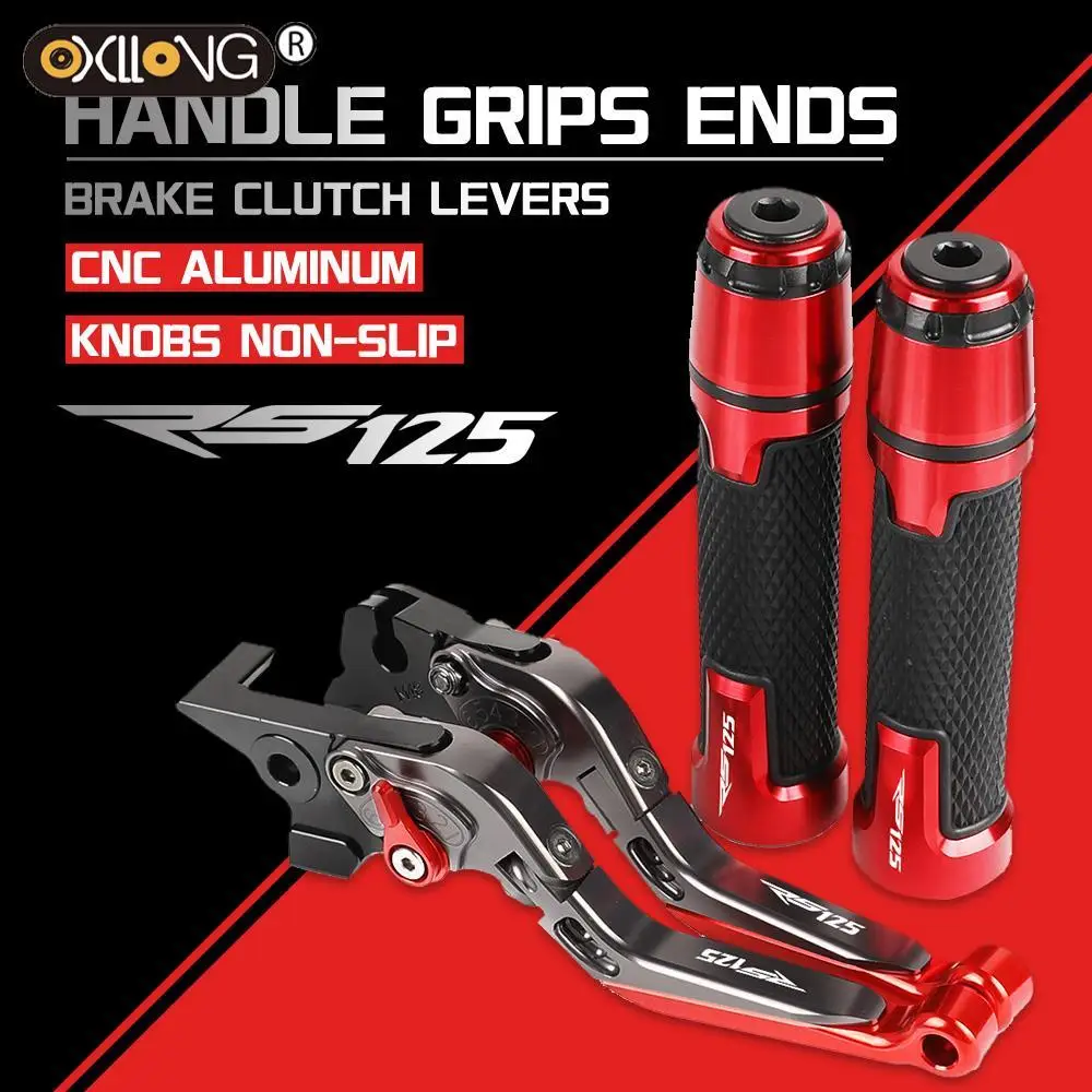 

CNC Brake Clutch Levers Handlebar knobs Handle Grip Ends FOR APRILIA RS125 1996 1997 1998 1999 2000 2001 2002 2003 2004 2005