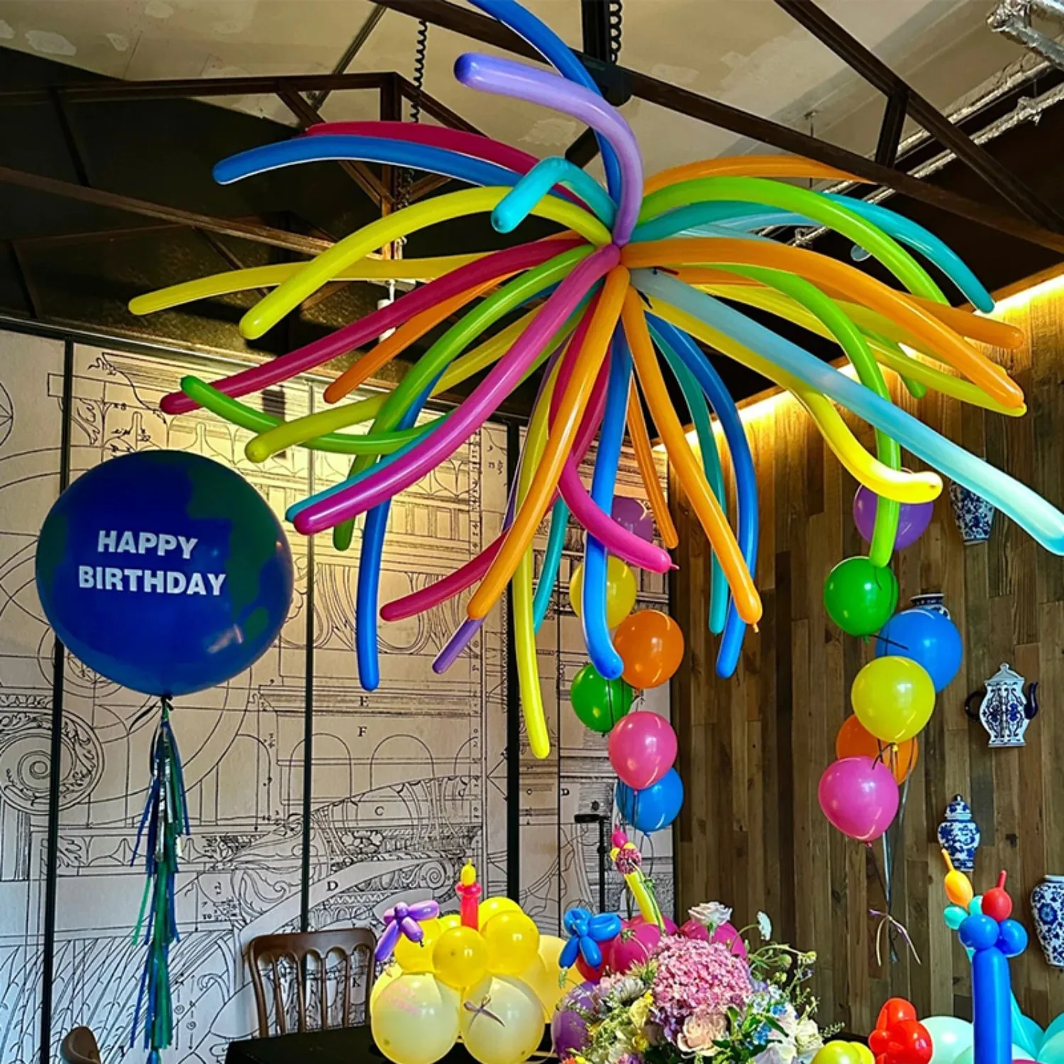 Баннер для вечеринки в честь Дня Рождения волшебный длинный воздушный шар номер 1