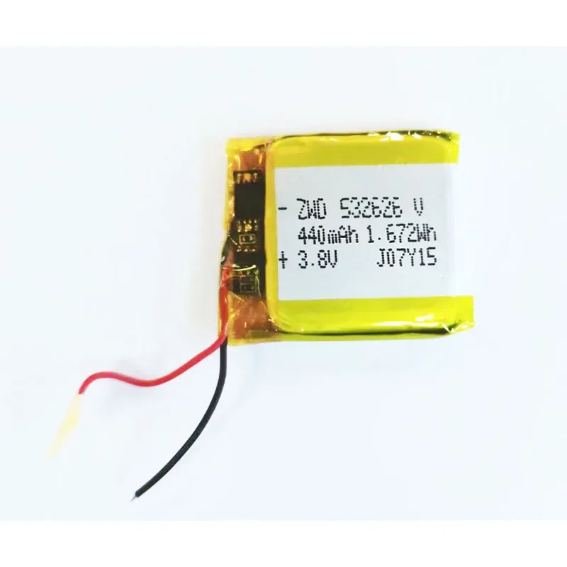 

Banggood 3.7V 440mAh 532626 Lipo Polymer Lithium Rechargeable Li-ion Battery For GPS LED Light Toy Smart Watch Bluetooth Headset