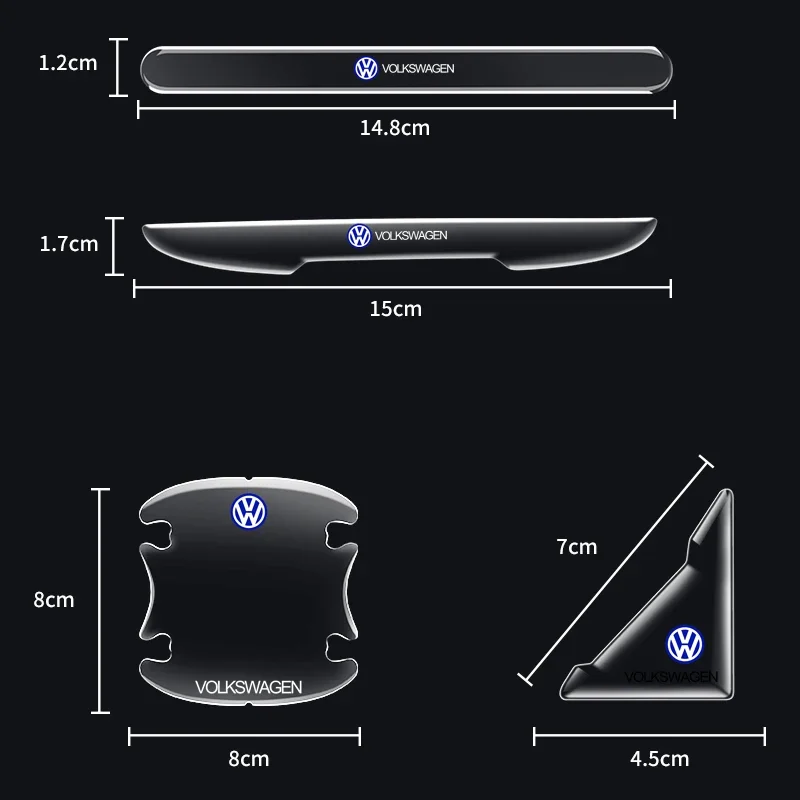 4 шт. прозрачная наклейка на дверную ручку автомобиля декоративная защитная