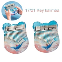 17 21 keys kalimba crystal painted whale dream thumb piano mbira with eva storage case instruments gift