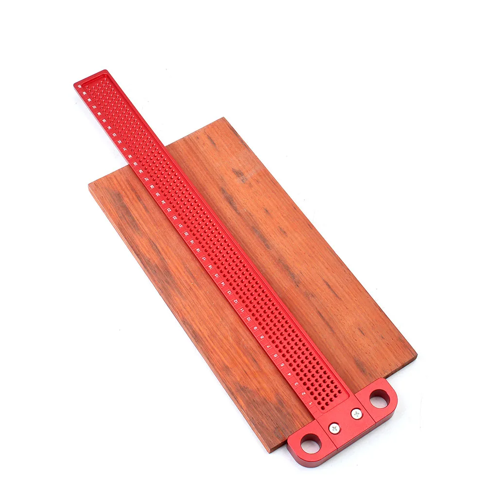 

High-Precision Scale Ruler T-Type Hole Ruler Aluminum alloy Woodworking Scribing Mark Line Gauge Scribe Carpenter Measuring Tool