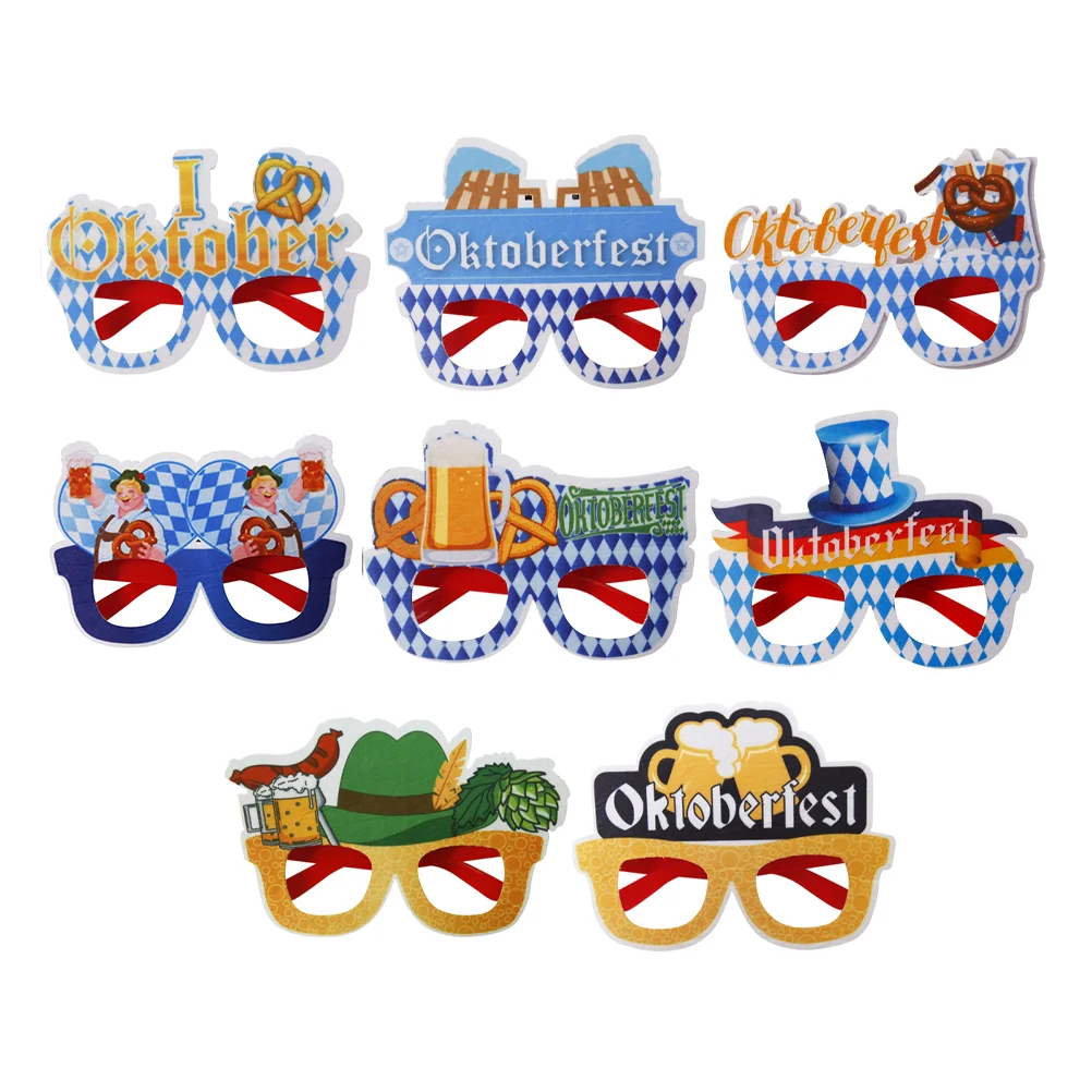 

8 Pairs Oktoberfest Glasses Decorative Eye Wear Prom Phone Props Party Unique Eyeglasses Frames Chic Performance