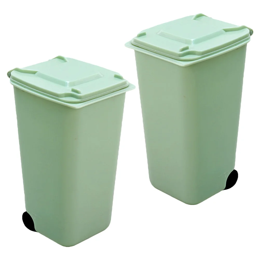 

2pcs Desktop Mini Wastebasket Office Waste Can Mini Trash Bin Office Table Storage Bin