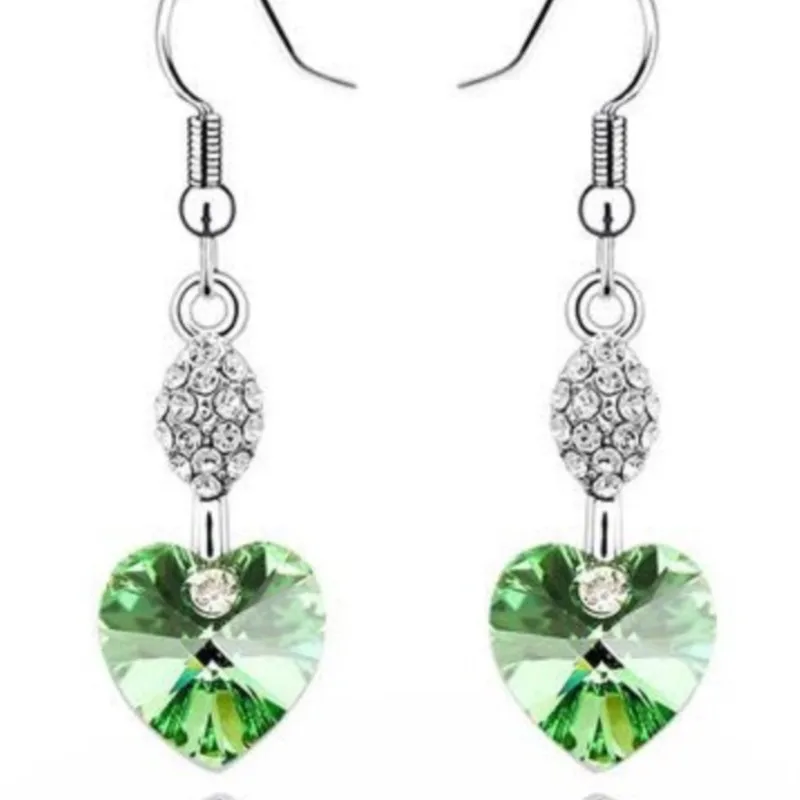 Серьги-подвески для девочек с подвесками в форме сердца и кристаллами - купить по