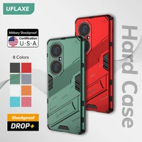 uflaxe original shockproof hard case for huawei p50 p50 pro punk style back cover casing with kickstand