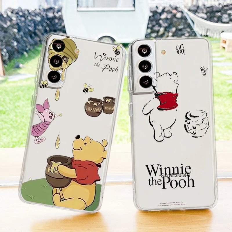 

Disney Winnie the Pooh Art Phone Case For Samsung Galaxy S22 S21 S20 FE Ultra Pro Lite S10 S10E S9 S8 Plus 5G Transparent Cover