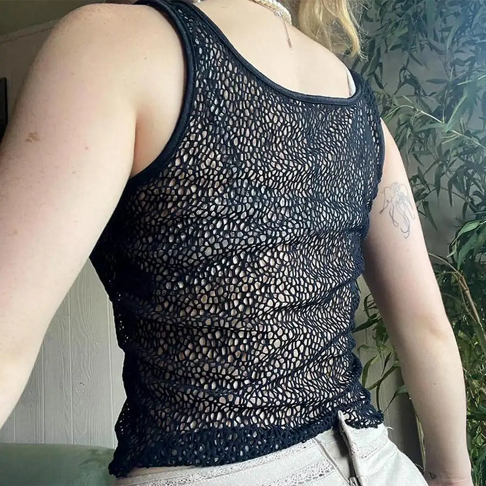 

Comfortable Trendy Woman Sexy Loose Vest Top Versatile Summer Vest Irregular Hem Club Wear