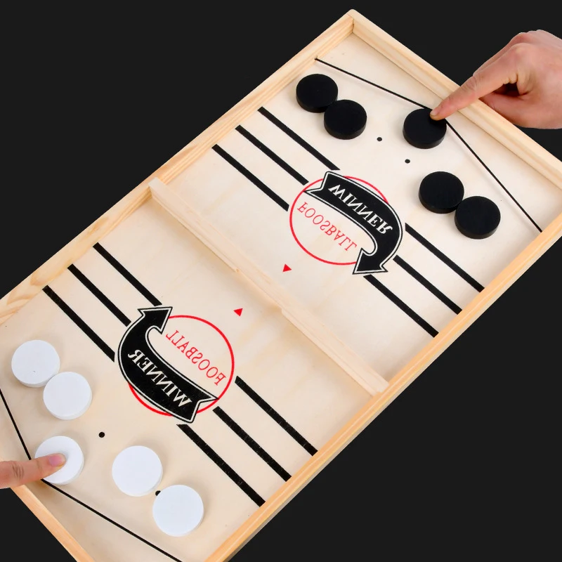

Fast Sling Puck Game Wooden Hockey Slingshot Tabletop Game Chess Desktop Battle Board Interactive Toys for Adult Children