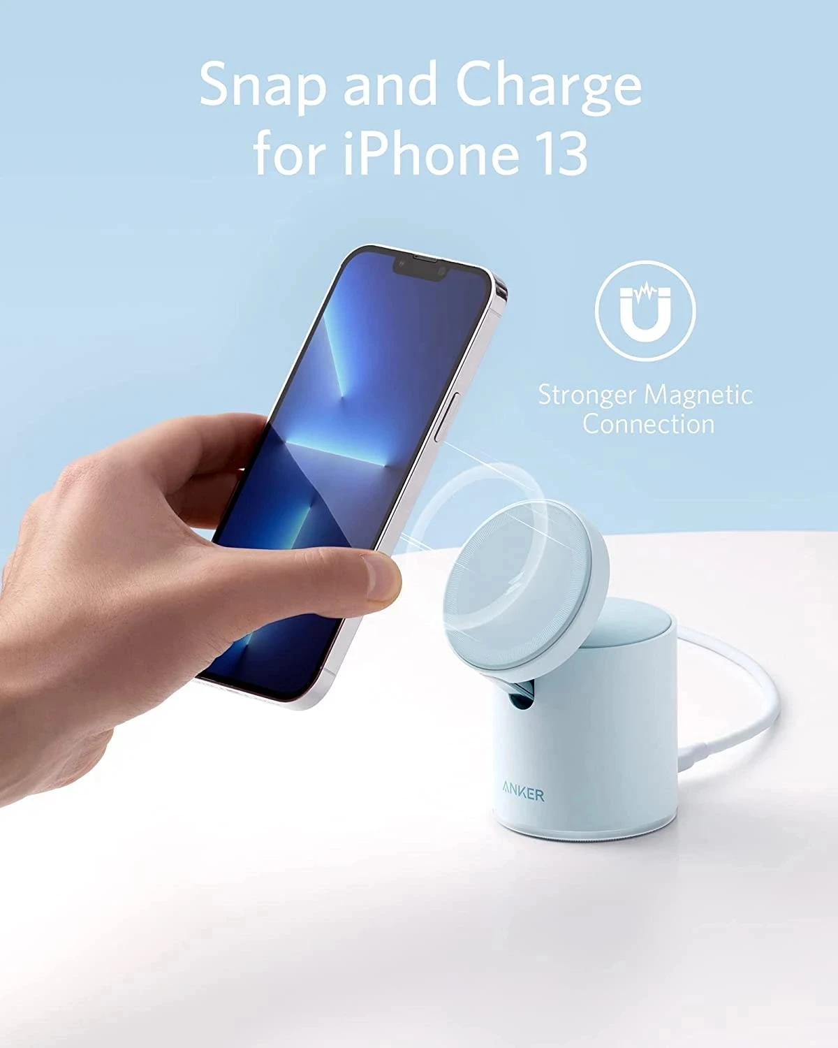 Новинка Anker 623 магнитное Беспроводное зарядное устройство (MagGo) 2-в-1 Беспроводная