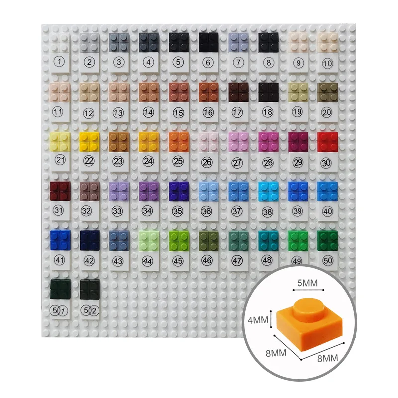 500pcs/100pcs DIY Pixel Art Building Blocks 1x1 Sq