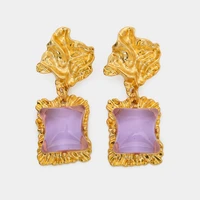 jbjd vintage jewelry accessories jelly drop earrings for lady girl gift candy earrings cushion metal gold earrings