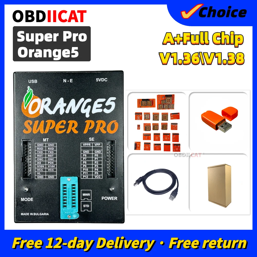 

New Full Activation Orange5 Orange 5 Super Pro V1.36 V1.38 Professional Programming Tool With Full Adapter OBD2 Auto Programmer