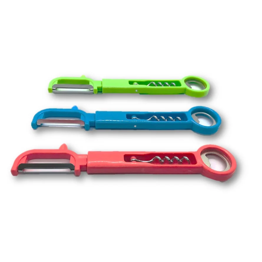 

3in 1 Multipurpose Kit for Kitchen Peer + Corkscrew + Bottle Opener XDX Inox