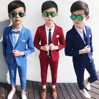 2022 spring kids wedding suits for boys blazer pants children formal party clothes sets dress tuxedo toddler school outfits