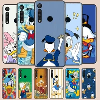 good looking donald duck phone case for motorola g10 g22 g31 g40 g60 g41 g50 g51 g60s g71 e6i e7i 20 30pro lite black silicone