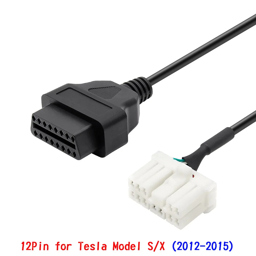 

12 Pin/Way male female connector 2012-2015 Old Tesla model S OBD II diagnostic harness electronic cable of new energy vehicle