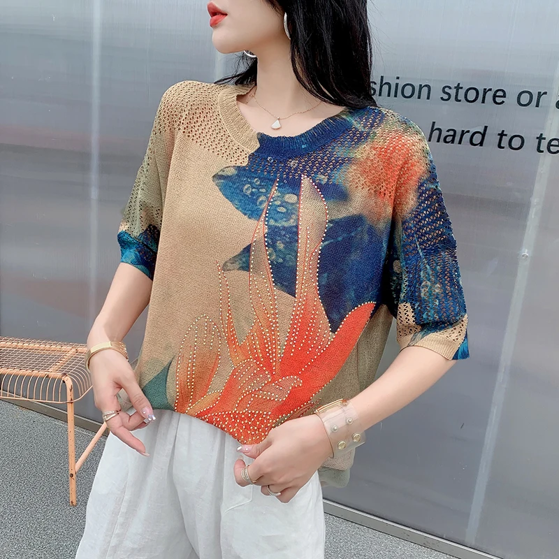 

Sweater Cartoon Pattern Loose Autumn and Summer Pullover Korean Version Round Neck Knitted Top All-match Women