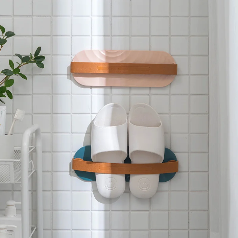 

Shoes Organizer Creative Wall Mounted Plastic Shoes Storage Rack Folding Slipper Sticky Sandals Hanging Shelf Holder