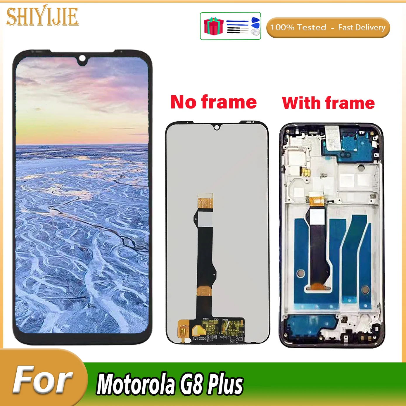 

6.3" Original For Motorola Moto G8 Plus G8Plus LCD Display Touch Screen Digitizer Assembly XT2019 XT2019-2 LCD Replacement Part