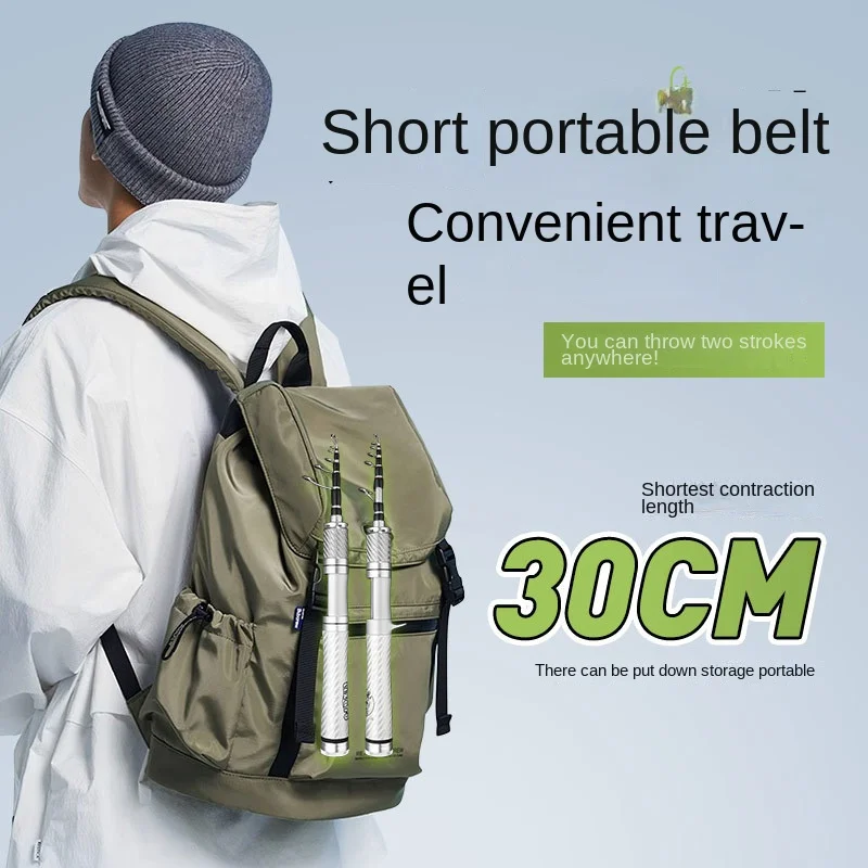 ДЕРЕВЯННАЯ портативная ультра короткая удочка для приманки 1 8 м с прямой ручкой UL