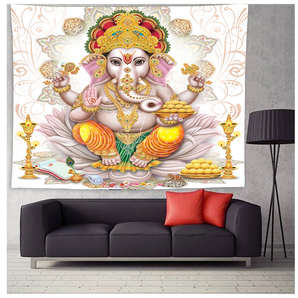 

CRA Indian God Thailand Religion Shiva Ganesha Parvati Buddhism Meditation Mats Elephant Mandala Hippe Tapestry Wall Hanging