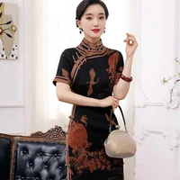 2022 chinese dress cheongsam dress vintage chinese style long evening dress oriental woman elegant party dress oriental qipao