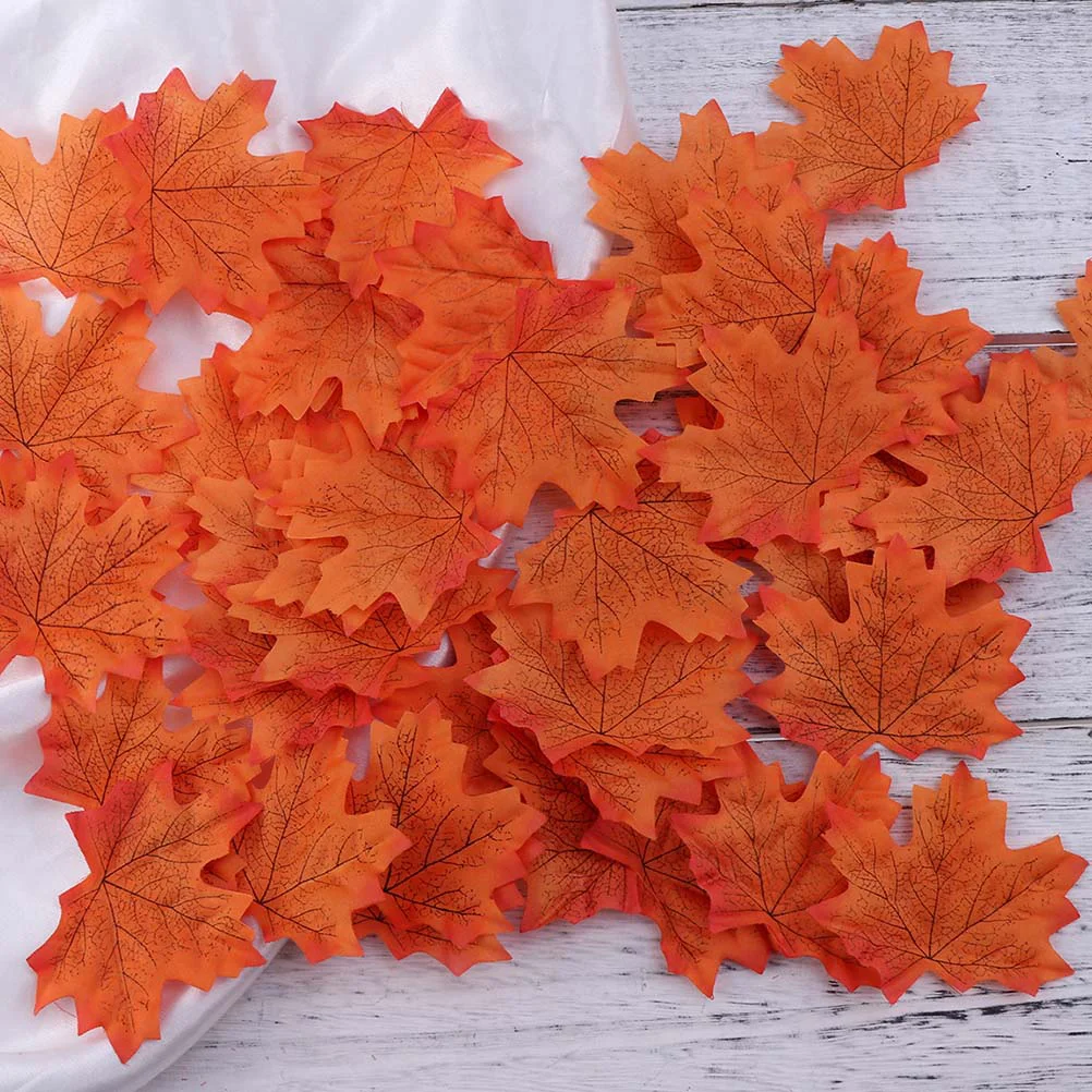 

500pcs Artificial Maple Leaves Multicolor Lifelike Cloth Autumn Fall Leaf for Party Wedding Crafts
