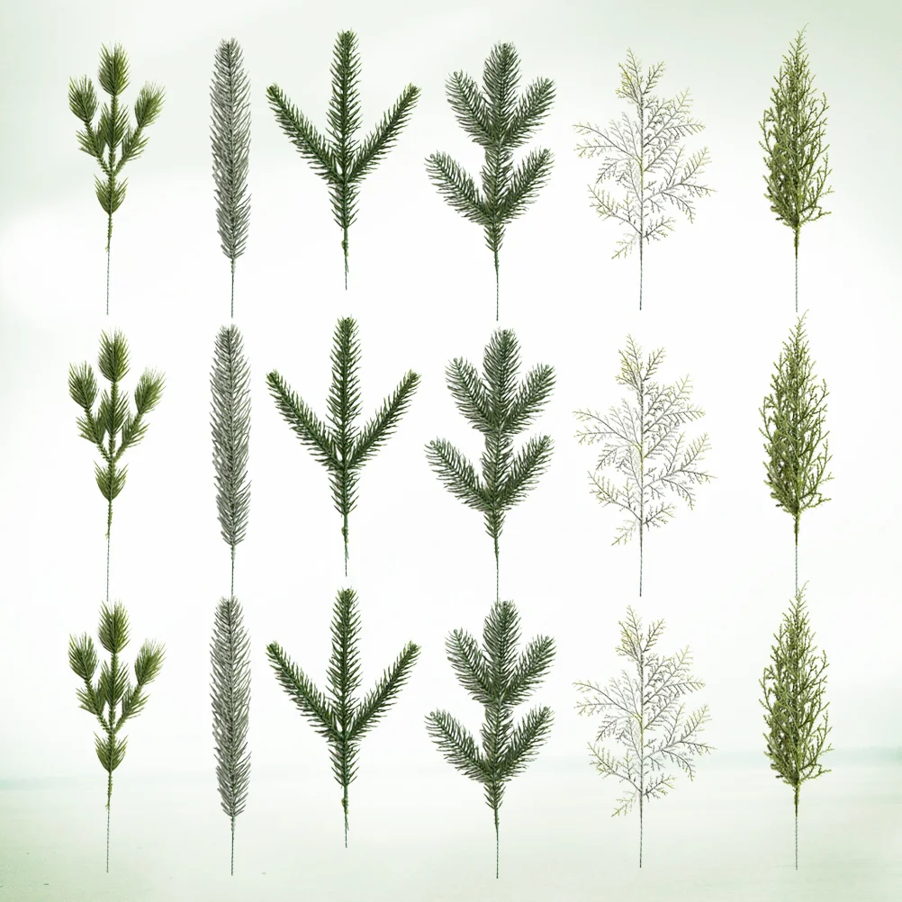

Pine Artificial Christmas Leaves Leaf Decor Picks Green Branches Greenery Fake Tree Home Pick Garland Stems Filler Flower Spray