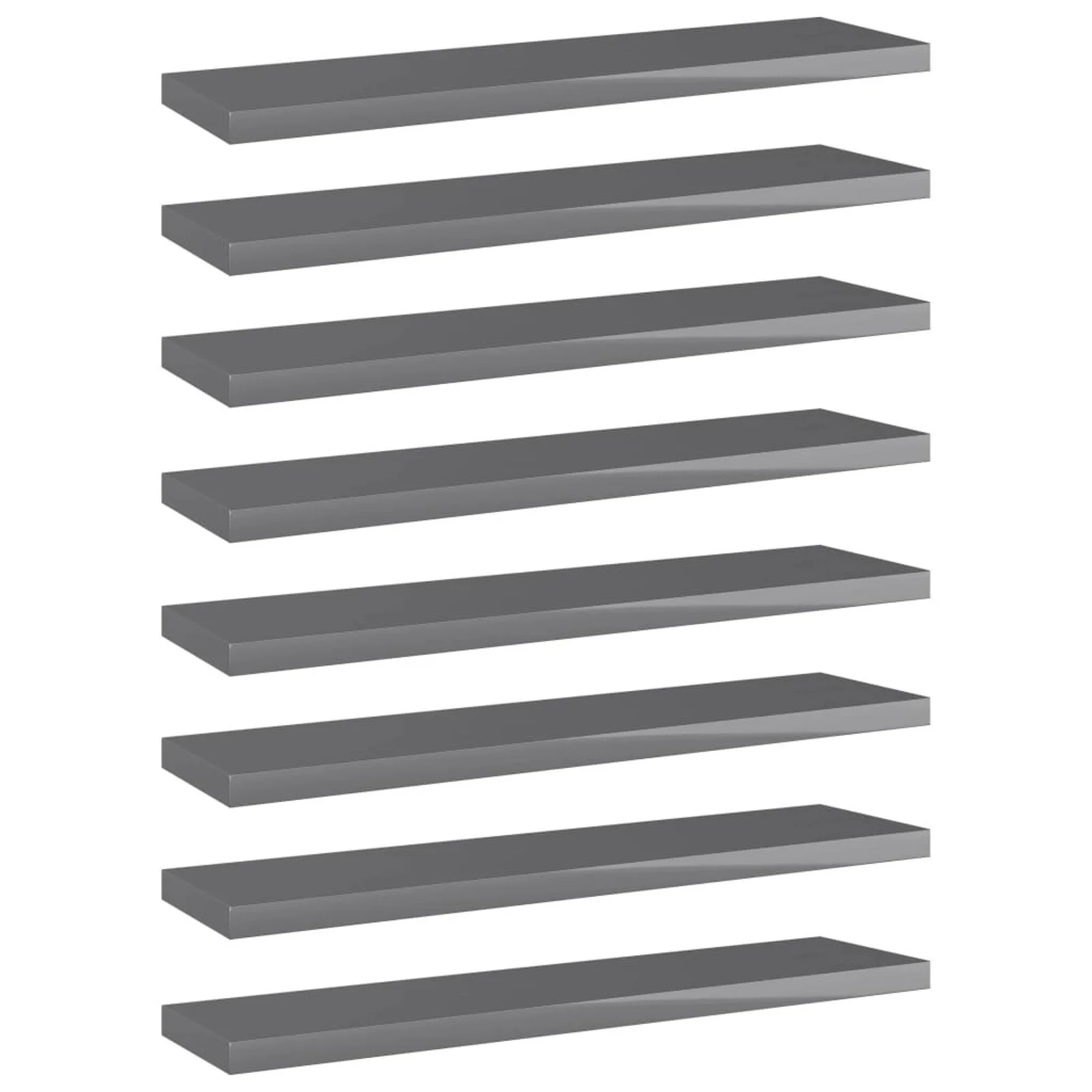 

Bookshelf Boards 8 pcs High Gloss Gray 15.7"x3.9"x0.6" Chipboard