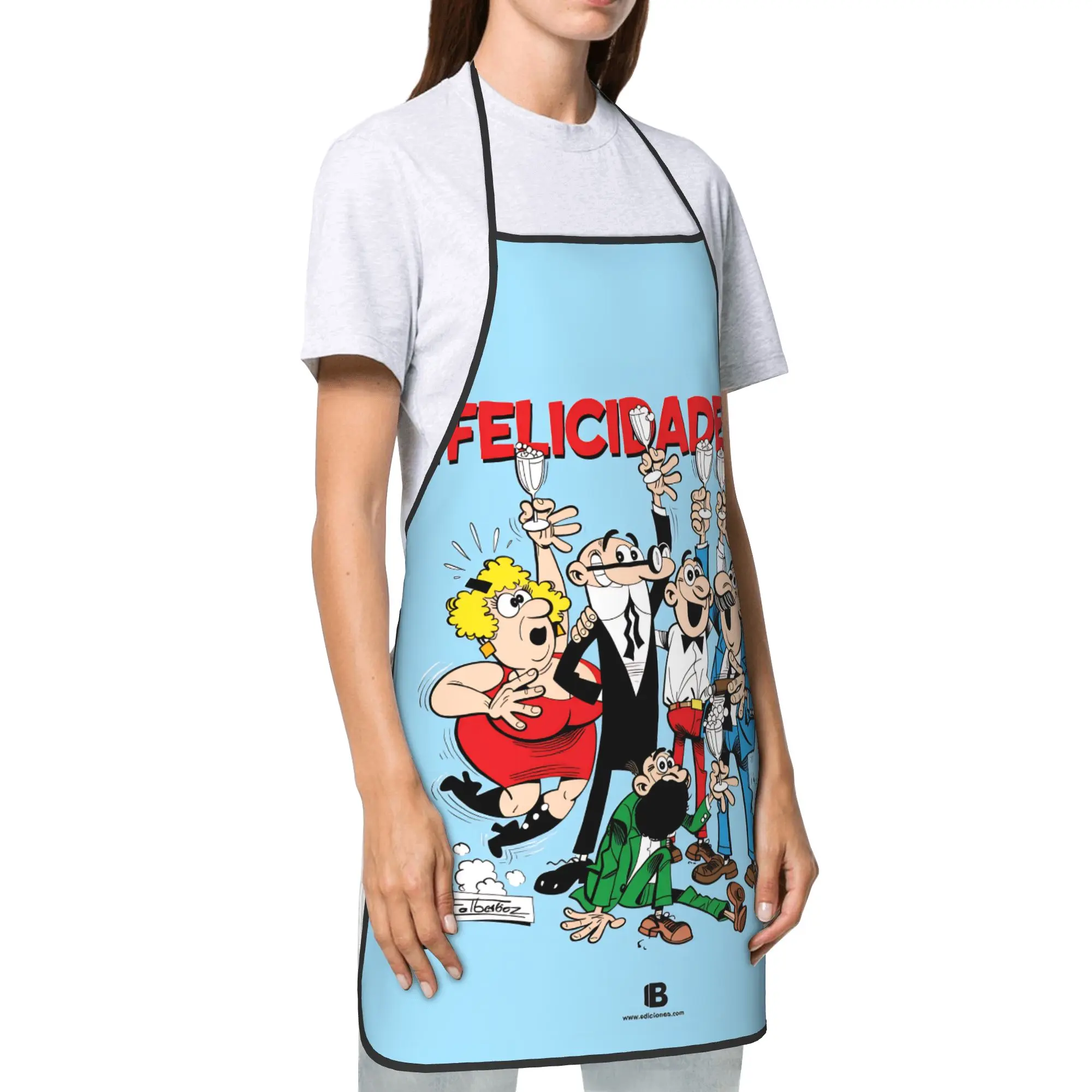 Фото Фартук Mort & Phil Mortadelo y Filemón для взрослых, модный, для барбекю и кухни, без карманов №3