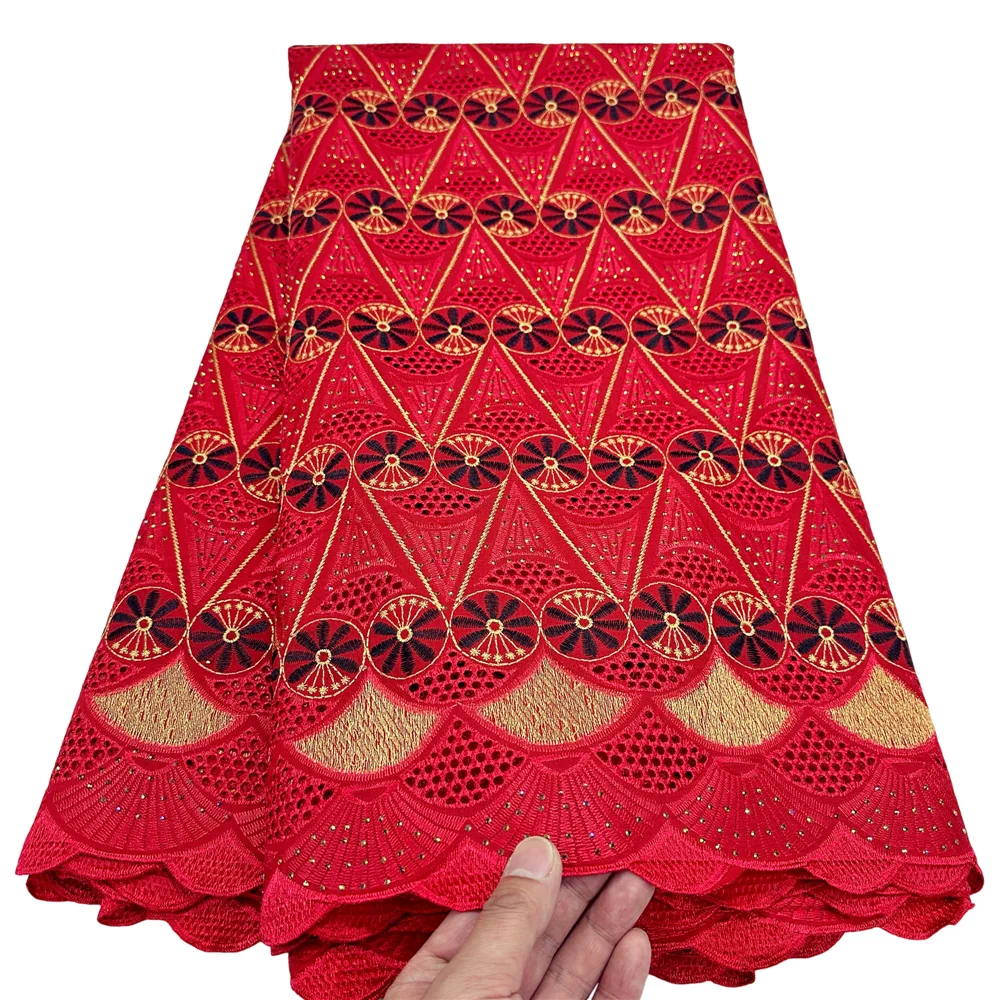 Кружевное полотно из хлопка 100% 5 ярдов африканский стиль